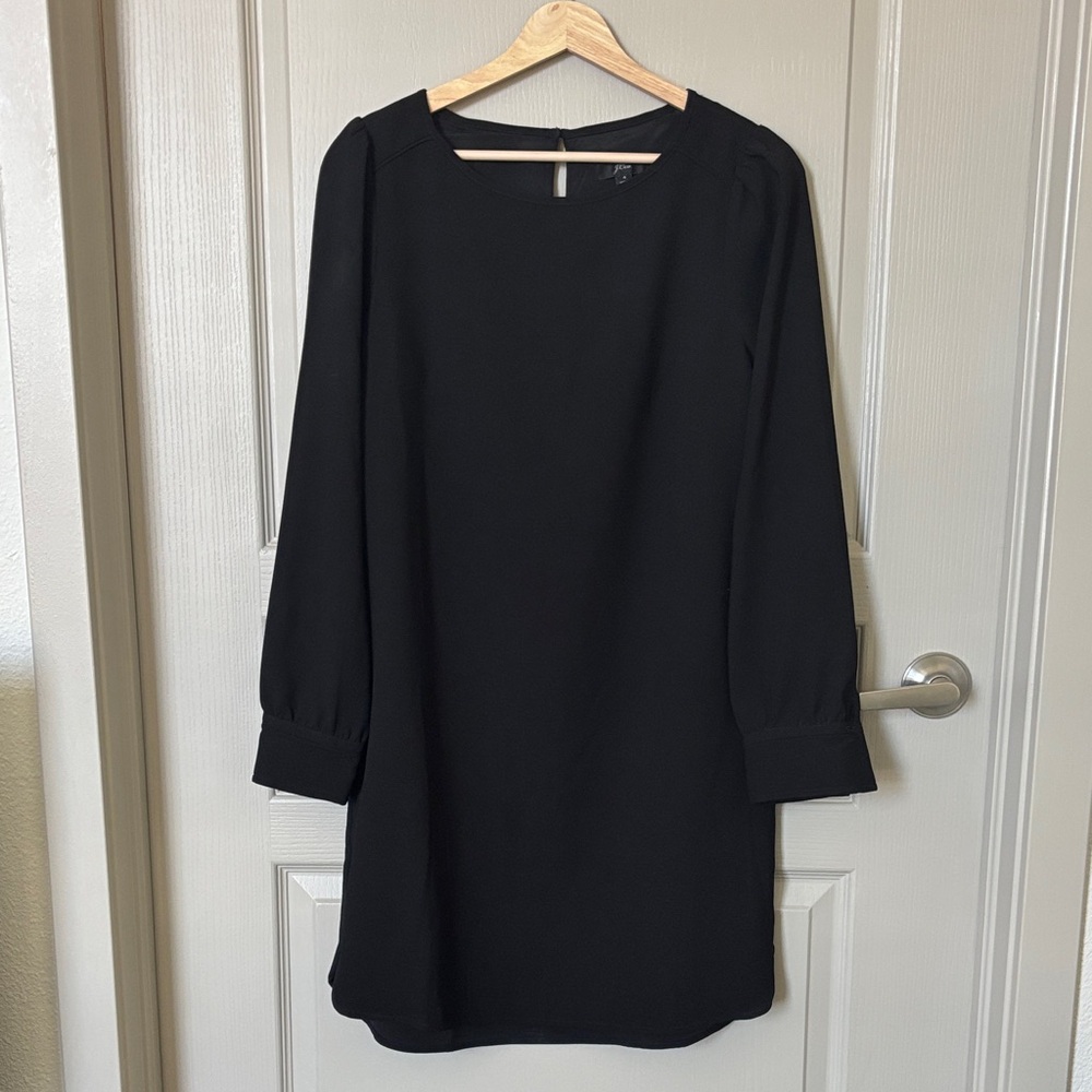 J. Crew Classic Black Long Sleeve Dress